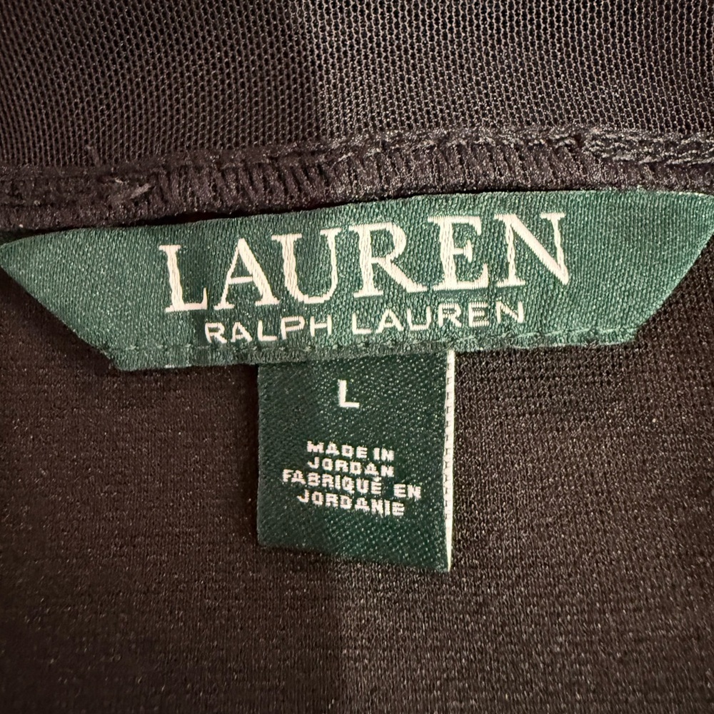 Lauren Black Sleeveless Mesh Yoke Tank Top Size L - Picture 6 of 7